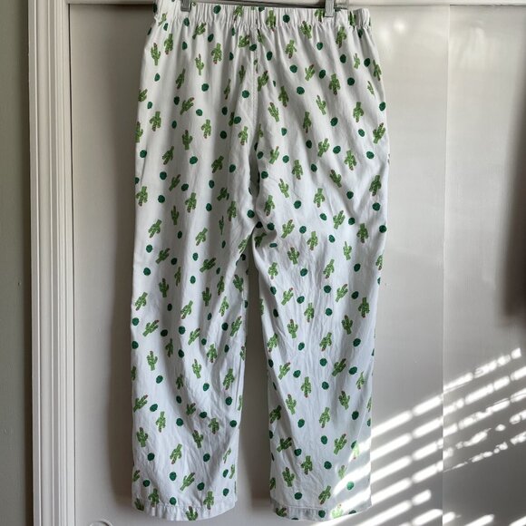 J. Crew Flannel Cotton Sleep Holiday Cactus Print Pajama Pants Size L Unisex - Picture 7 of 10